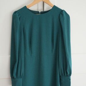 J Crew Long Sleeve Teal Dress Size 6